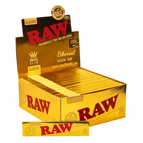 RAW Ethereal Gold King Size Slim Rolling Papers, 32 Leaves